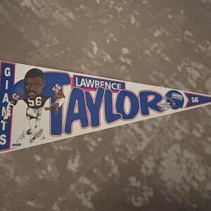 Vintage Lawrence Taylor NY Giants pennant